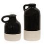 Set Of 2 Black Glazed Ceramic Jug Vases G60885