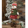 Nordic Christmas Plaid Snow Girl With Extendable Legs GADC5165
