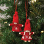 Mini Snowflake Stitched Wooden Doll Ornament 2 Assorted (Pack Of 2) GADCX3001
