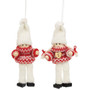 Mini Red/White Heart Wooden Doll Ornament 2 Assorted (Pack Of 2) GADCX3004