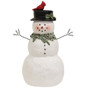 Resin Frosted Snowman With Holly & Cardinal GB13812