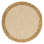 Woven Cotton & Hyacinth Round Mat Natural 15.5" Dia. GBB1872