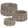 Set Of 3 Graywashed Willow Planters GBB6S099