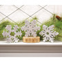 Resin Silver Sparkle Snowflake Sitter 3 Assorted (Pack Of 3) GC23333