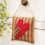 Ticking Striped Xoxo Heart Pillow Ornament GCS38918