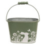 Bunny Embossed Green Oval Metal Bucket GH22S5705