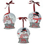 Snowman Snow Globe Wood/Metal Ornament 3 Assorted (Pack Of 3) GHY02707