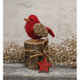 Felted Cardinal On Wooden Stump GQHT2507
