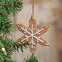 Resin Pointed Gingerbread Snowflake Ornament GRXF39168