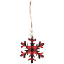 Red & Black Buffalo Check Snowflake Beaded Ornament GSHN4224