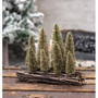 Bottle Brush Christmas Trees On Wooden Log GSHN5113