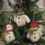 Fuzzy Snowman With Scarf Ornament 3 Assorted (Pack Of 3) GXO5452
