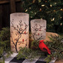 Set Of 2 Frosted Winter Cardinals On Branches Pillar Jars GXS393312S