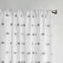 100% Polyester Pom Pom Embellished Window Panel - Grey ID40-1800