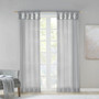 100% Polyester Twisted Voile Window Pair - Light Grey MP40-6350