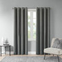 100% Polyester Solid Piece Dyed Grommet Top Window Panel - Charcoal MP40-6747