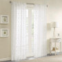 100% Polyester Sheer Embroidered Window Panel - White MP40-1594