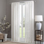 100% Polyester Embroidered Diamond Sheer Window Panel - White MP40-1064