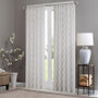 100% Polyester Embroidered Diamond Sheer Window Panel - White/Grey MP40-2010