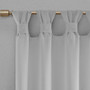 100% Polyester Floral Embellished Cuff Tab Top Solid Window Panel - Grey MP40-5650