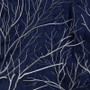 Faux Silk Embroidered Window Valance - Navy MP41-4572
