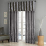 Faux Silk Embroidered Window Valance - Grey MP41-4573