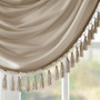100% Polyester Faux Silk Solid Waterfall Embellished Valance - Champagne MP41-4952