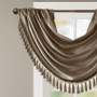 100% Polyester Faux Silk Solid Waterfall Embellished Valance - Bronze MP41-4955