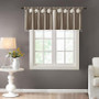 Lightweight Faux Silk Valance With Beads - Pewter MP41-4452