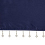 100% Polyester Lightweight Faux Silk Valance With Beads - Navy MP41-6320