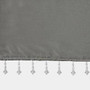 100% Polyester Twisted Tab Valance With Beads - Charcoal MP41-6560