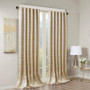 100% Polyester Jacquard Lined Blackout Window Panel - Gold SS40-0005