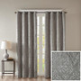 100% Polyester Knitted Jacquard Total Blackout Window Panel - Charcoal SS40-0021
