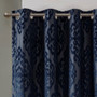 100% Polyester Knitted Jacquard Total Blackout Window Panel - Navy SS40-0101