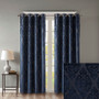 100% Polyester Knitted Jacquard Total Blackout Window Panel - Navy SS40-0102