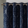 100% Polyester Knitted Jacquard Total Blackout Window Panel - Navy SS40-0103