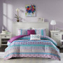 100% Polyester Brushed Microfiber Printed 5Pcs Comforter Set - Full/Queen ID10-1099