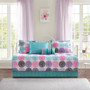 100% Polyester Brushed Printed Reversible 6Pcs Daybed Set - Purple MZ13-0568