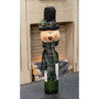 Snowman Head Bottle Topper With Green Plaid Scarf & Hat