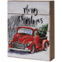*Merry Christmas Red Truck Box Sign G90763 By CWI Gifts