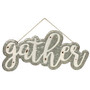 Galvanized Gather Wall Sign With Jute Rope Hanger