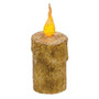 Burnt Ivory Drip Flicker Pillar, 5"