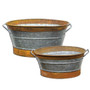 Rusty Galvanized Buckets (2 Set)