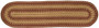 Tan And Red Braided Oval Runner - 13X48