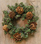 Pine Wreath With Cones - 4" (5 Pack)