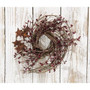 Burgundy Pip & Star Twig Wreath 10" FT125B By CWI Gifts