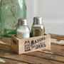 Mason'S Jars Wooden Salt & Pepper Caddy - Box Of 2