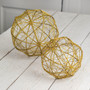 (Set Of 2) Gold Glitter Ball Ornaments