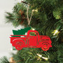 Red Truck With Tree Ornament - Box Of 4