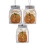 Happy Fall Mason Jar Ornament (Pack Of 3) G34998